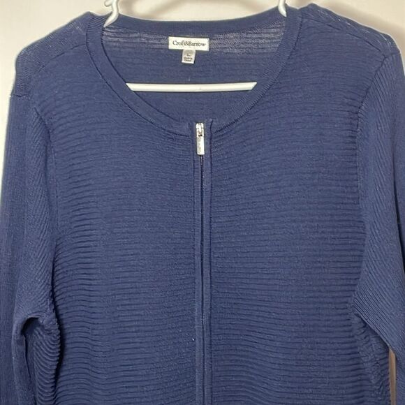 Croft and barrow zip up sweater - Picture 2 of 8